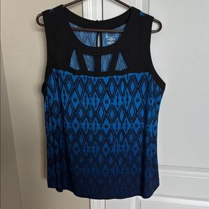 Catherines Sleeveless Blue Cut Out Tank Top